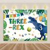 Cartoon Dinosaurier Kindergeburtstagsparty Dekoration Dschungeltier Hintergrundbanner Jurassic World Waldkulisse Für Babyparty