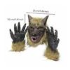 Scary Wolf Face Covering | Snarling Open Mouth Latex Material, canine head covering, for