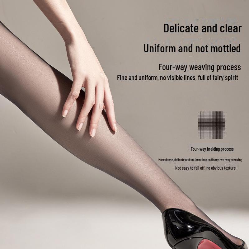 Ultra-Dünne Schwarze Seidenstrümpfe mit Ananas-Muster: Strapazierfähige, supertransparente, maschenfeste Damensocken für große Frauen