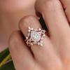 Temperament Water Drop Combination Three-Piece Marquise Zirconia Ring
