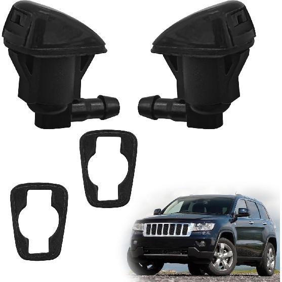 Front Windshield Washer Nozzles, OE 55372143AB, 68260443AA, Compatible with Pontiac G6, 05-16 Jeep Grand Cherokee, Saturn Aura, 05-13 Chevy Malibu