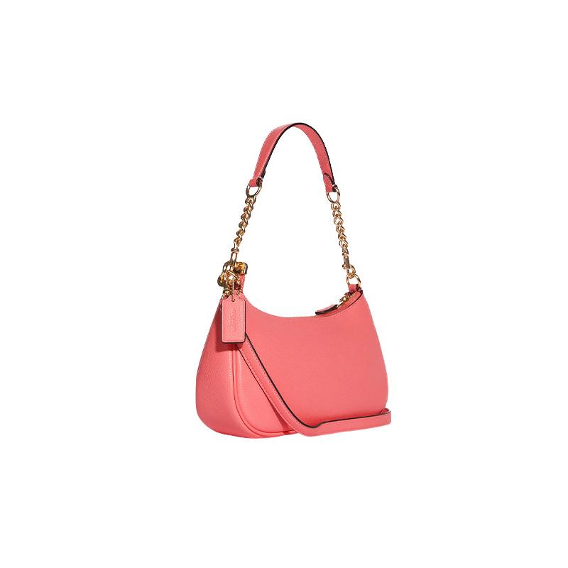 Coach Teri 24 Pebbled Leather Zipper Detachable Shoulder Strap Hand Crossbody Bag Shoulder Bag Medium Women's Pink