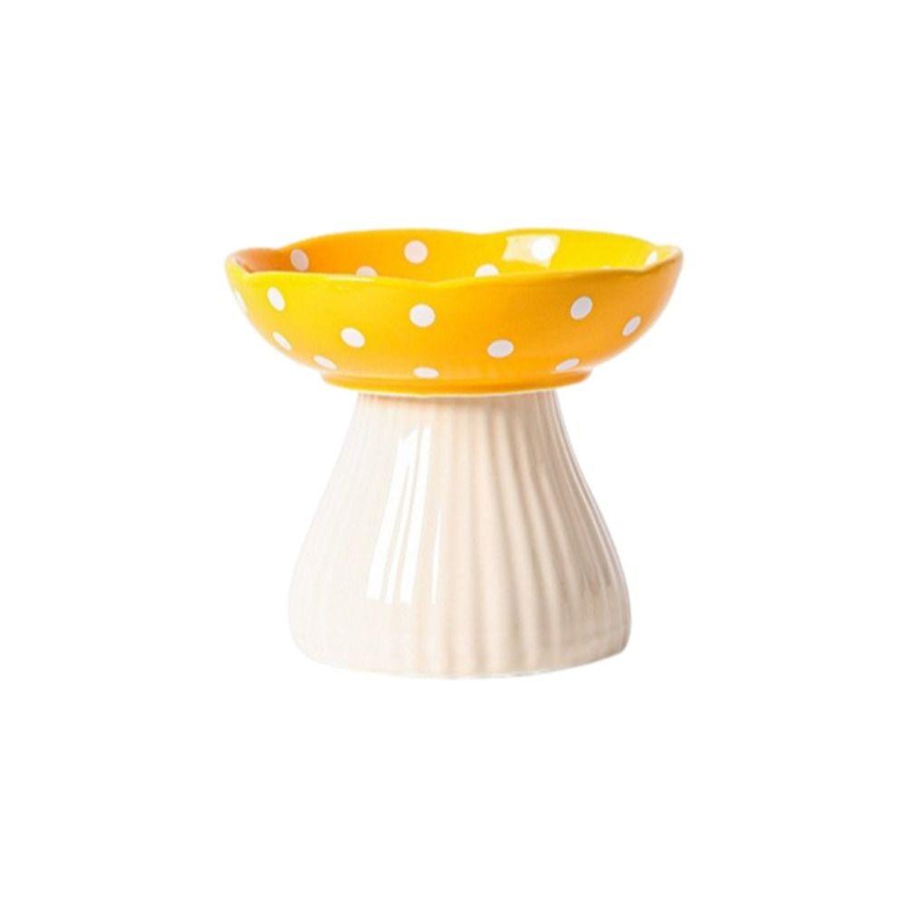 Cute Pet High Foot Bowl Creative Cats Drinking Feeder Mushroom Cat Bowl  Water Container