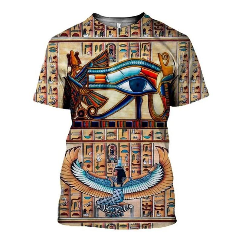 Ancient Egypt Goddess T Shirt For Men Vintage 3D Printed Egyptian Short Sleeve Summer Street T-Shirts Fashion Loose Tops Tees