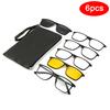 Reading Glasses 6 in 1 Sets Polarized Glasses Women Men Fashion Simple Style Frames Computer Eyeglasses Lenses Unisex Eyewear