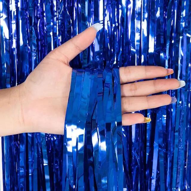Party Metallic Tinsel Foil Fringe Curtains Backdrop for Birthday New Year Eve Party Photo Rain Curtain Festival Wedding Decor