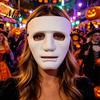 Maska na Halloween Łatwa w Pielęgnacji do Występów Tanecznych Hip Hop, Wytrzymała Twarda Plastikowa Twarz Ducha Cosplay, Oddychający Uniwersalny Rekwizyt Występy Sceniczne Jednolity Kolor Impreza