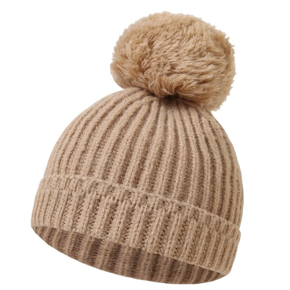 Windproof Baby Knitted Hat Solid Color Pullover Hat New Warm Beanies Cap Infant