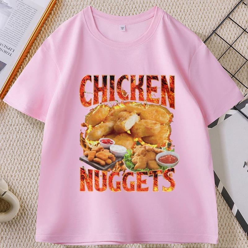 Chicken Nuggets Vintage 90s Graphic Tshirt for Unisex Women Cotton Short Sleeve Round Neck Printed Tshirt Unisex Vintagel Unisex Tops