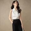 Blusa Feminina Sem Mangas com Lapela