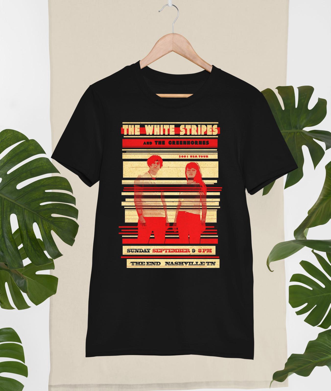 The White Stripes Meg and Jack 2001 Tour Poster T-shirt Black Tee S-5Xl XX769 XL