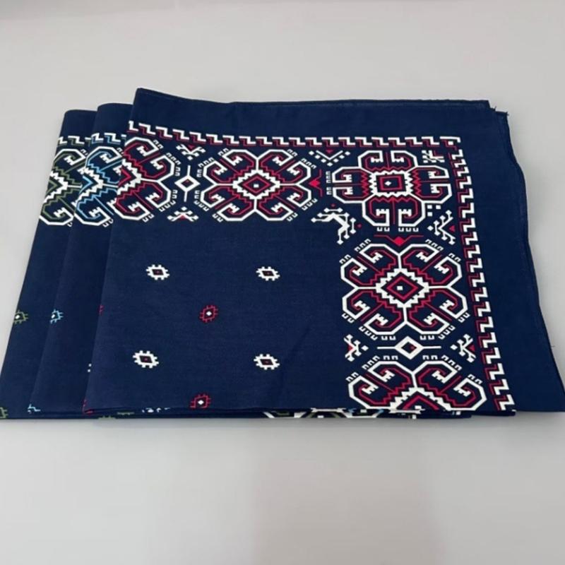 Bandanas Ethniques Élégants pour les Amateurs de Hip Hop Foulard Carré Respirant et Couvre-chef Accessoire de Cheveux Unisexe pour Femmes