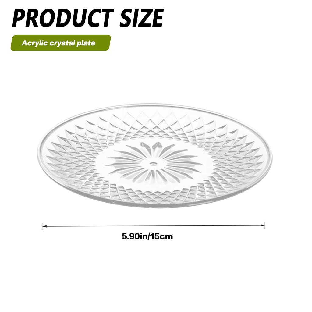 15/20/25cm Acrylic Fruit Plates Salad Dessert Plate Cupcake Display Stand Cookie Platter Household Candy Nut Serving Plate