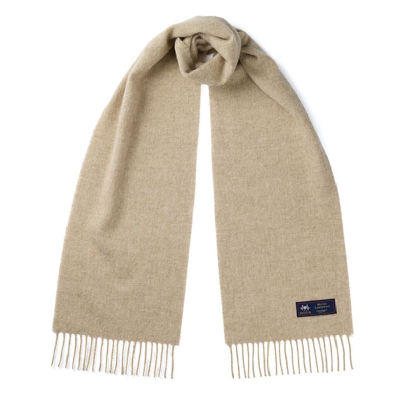 ABRAHAM MOON Merino Wool Muffler 25cm - Beige