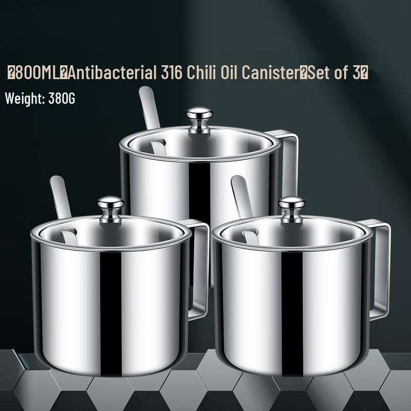 Sanhe 316 Stainless Steel Moisture-Proof Seasoning Jars with Spoons