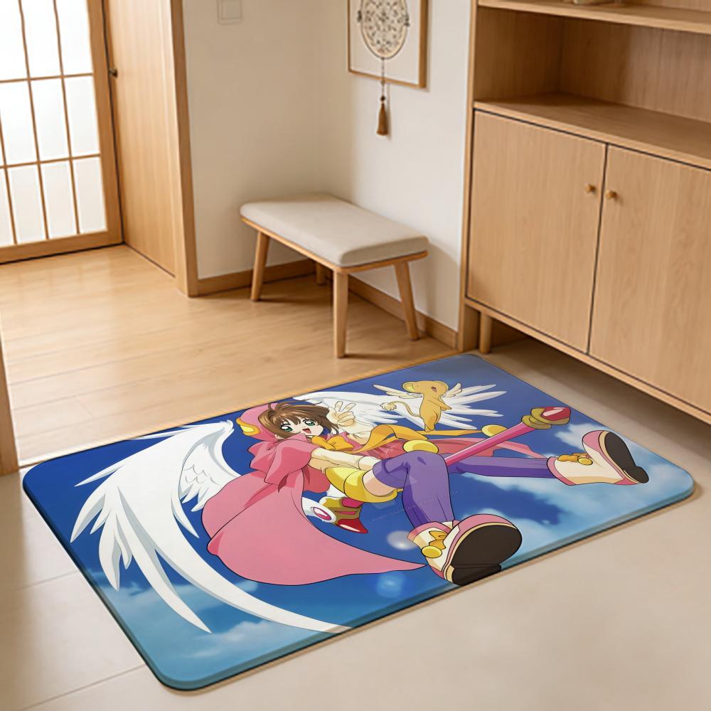 ANIME C-Cardcaptor Sakura Floor Mat Absorbent Floor Mat Non-Slip Entrance Rug for Bathrooms Restrooms and Toilets