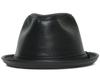 [New York Hat] 9204 Lambskin Fedora (Black, L)
