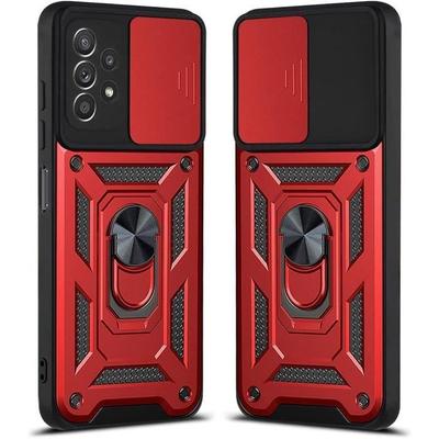 Protective Case - PROSHOP - for Samsung A32 4G - Red - Shockproof - 360° Ring Holder