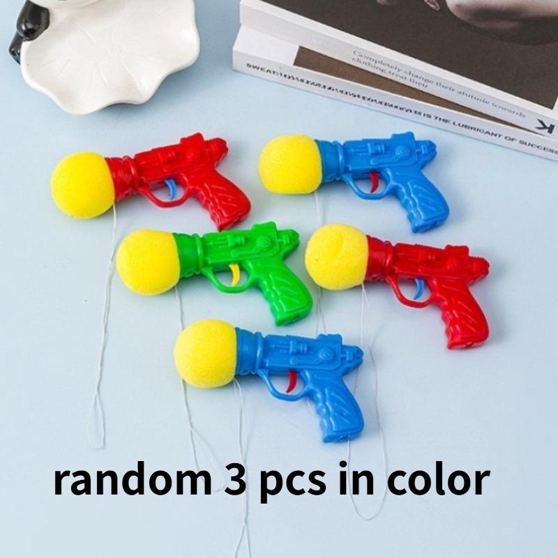 

3Pcs Colorful Sponge Ball Launchers Toy For Kid Catapult Gun Toys Parent Child Interactive Game Prop Gift Favor Random Color