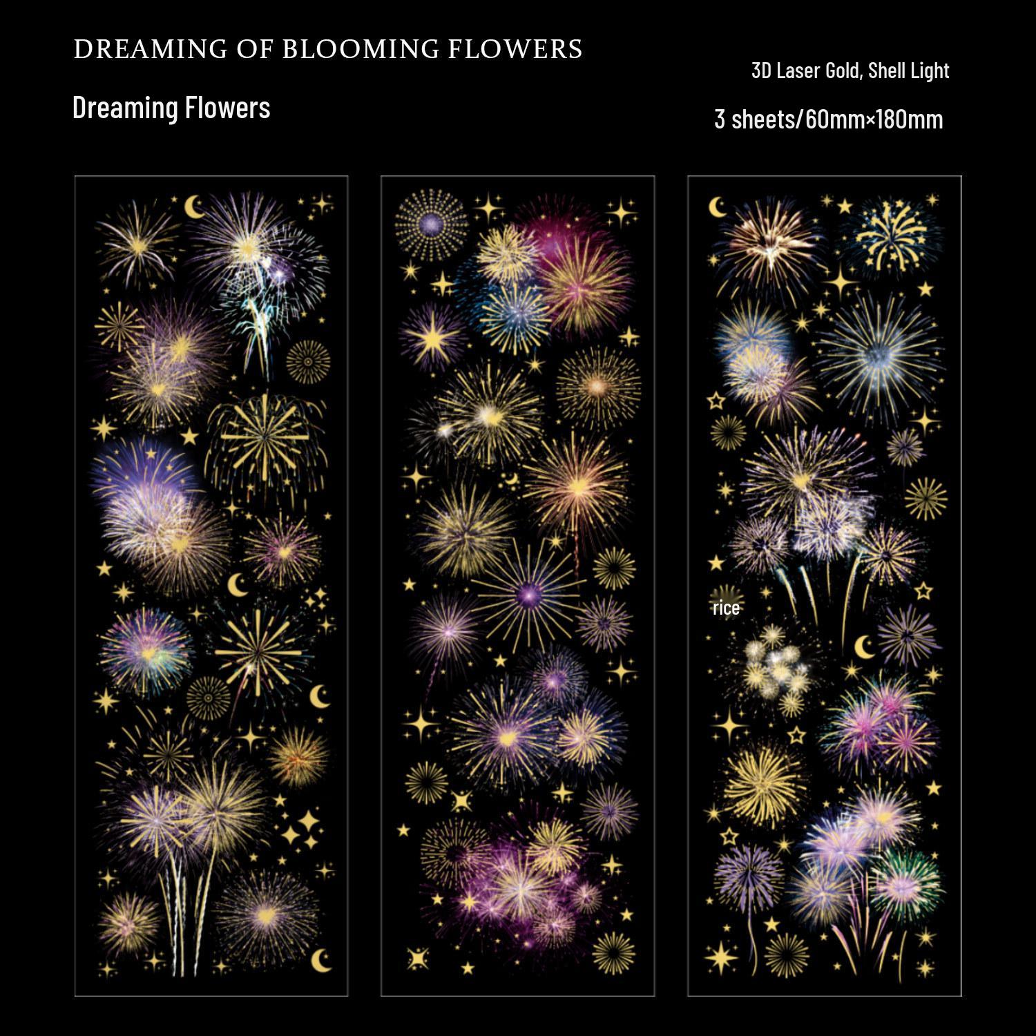 

Zaomo PET Stickers: Radiant Day Series - Fireworks Theme for Journals & Decoration
