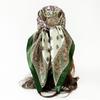 90cm Satin Scarf with Paisley Print - Classic Square Scarf/shawl for Women