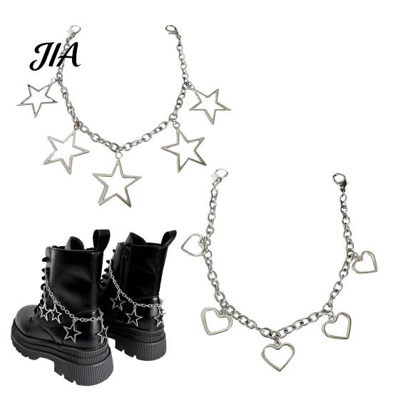 Five Pointed Star Shoe Charms Shape Charms, Accessories Decoration, Gothic Style Shoelaces Punk Decorations Chains, Stainless Steel Decorative Hanging