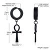 Orecchini a Cerchio Huggies con Croce Ankh per Uomo Donna, Orecchino Piercing Impermeabile in Acciaio Inossidabile, Gioiello Regalo con Croce Egizia