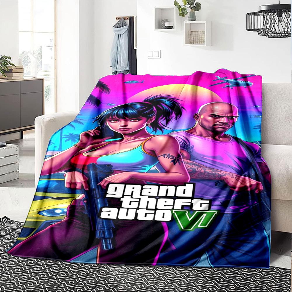Grand Theft Auto Blanket Soft Warm Cozy Perfect for Office Picnics Bedding Four Seasons Multipurpose Stylish Decor
