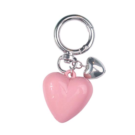 

Keychain Pendant Metal Spring Buckle Smooth Open Close Mini Glossy Resin Heart Charm Key Chain Keys Bags Car Accessory