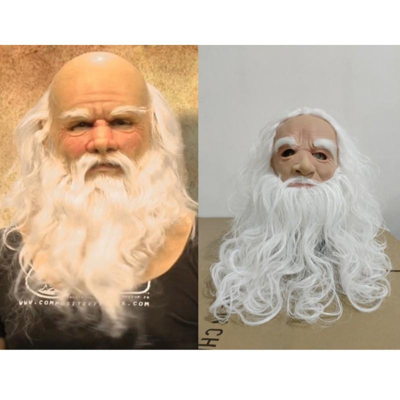 Halloween new product: Old man mask, old lady headgear costume props, latex bald head cover