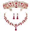 Bridal Earrings Necklace Crown Three Piece Set Wedding Jewelry Set Bridal Chain Tiara