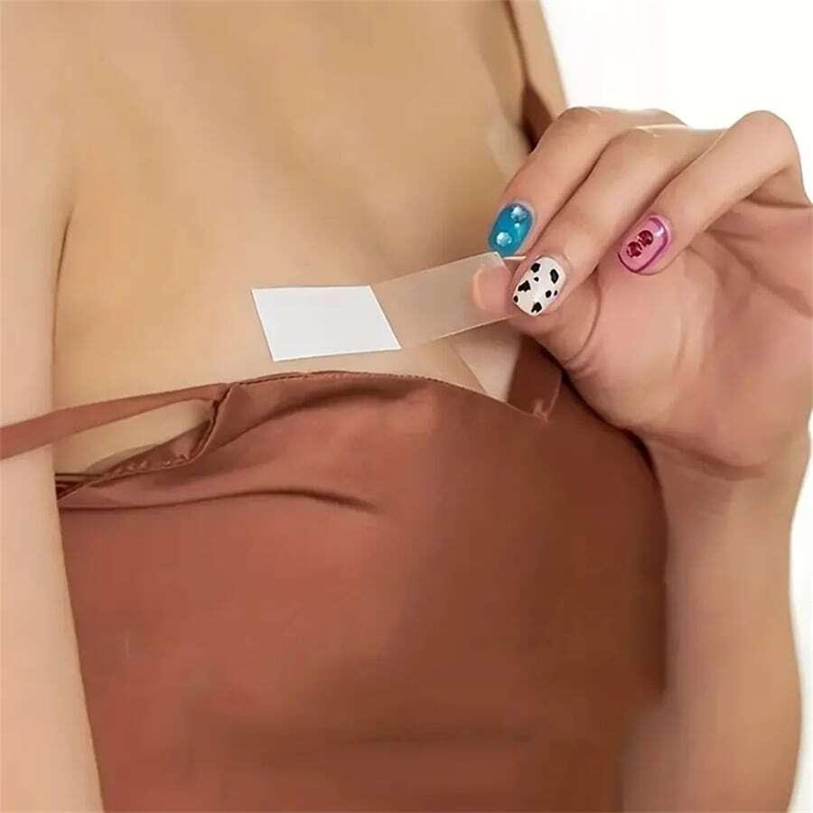 Damen Transparentes Unsichtbares Doppelseitiges Klebeband, Geeignet für Kleidung und Körper, Stark haftend für alle Hautfarben Stoffe