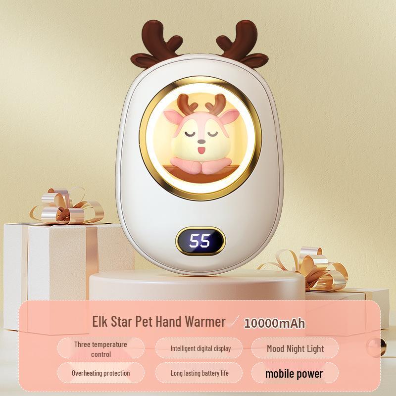 Dual-Function 10,000 mAh Display Hand Warmer & Charger