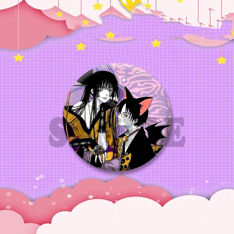 Japanese Manga XxxHolic Can Badge Anime Cartoon Round Cosplay Badge Yuuko Kimihiro Watanuki Brooch on Backpack Accessories Gift