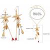 Crystal Pendant Starfish Shell Earrings Long Tassel Sea Series Necklace  Resort Wear