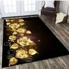 Romantic Rose Pattern Valentine's Day Rug Themed Throw Carpet Chic Flower Print Floating Window Cushion Anti-fatigue for Home