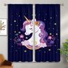 Children's Room Curtains Cartoon Unicorn Horse Rainbow Print Curtains Living Room Balcony Kitchen Decoration Curtains Home