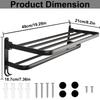 50CM Matte Black Folding Holder With Hook Towel Holder Wall Mount AluminumTowel Rack Bathroom Shower Rack Bathroom Accessories