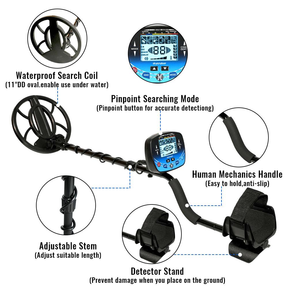 

MD910B metal detector, treasure-hunting pointer waterproof underground depth gold detector. Optional TC-101 detector