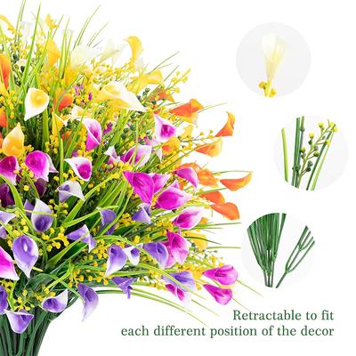 35cm Künstlicher Plastik Calla Lilien Strauß Falsche Blumen für Innen Haus Zimmer Dekor Garten Hochzeitsdekorationen Falsche Blumen