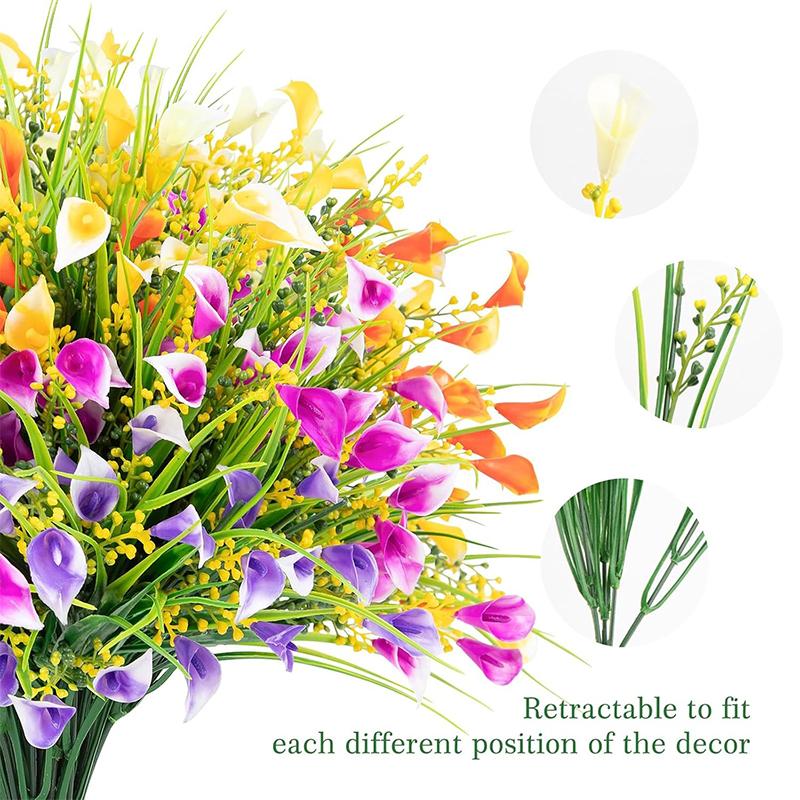 35cm Artificial Plastic Calla Lily Bouquet Fake Flowers for Indoor Home Room Decor Garden Wedding Decorations Fake Flowers