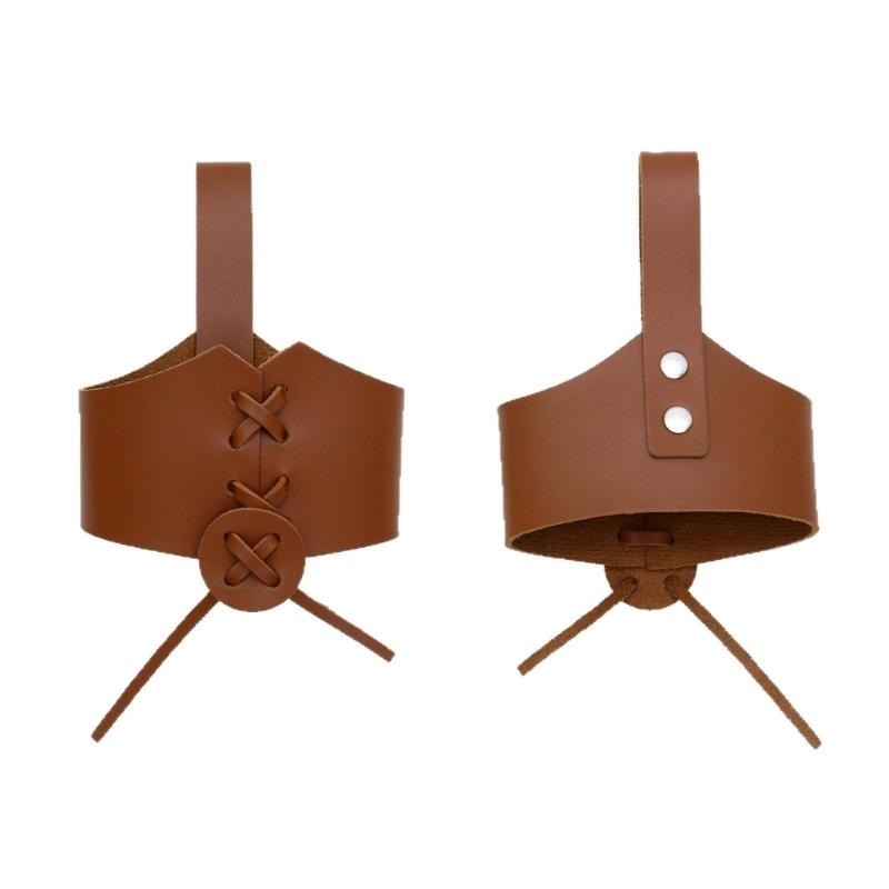 Historical Role Playing Horn Shield Medieval Style PU Leather Cover Ancient Costume Accessory Lightweight Role playing