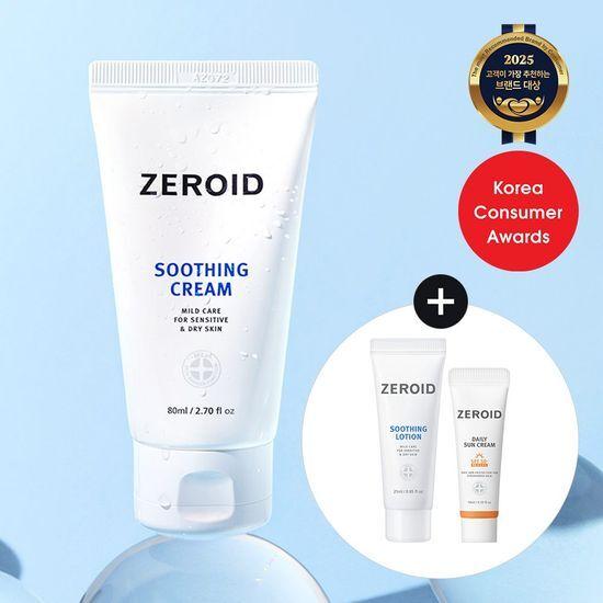 ZEROID Soothing Cream 80ml Promotion (+Soothing Lotion 25ml+Daily Sunscreen 10ml)