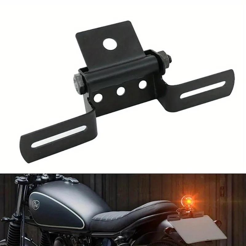 Adjustable Motorcycle License Plate Mount Holder Universal Folding License Plate Tail Light Bracket Replacement Part Accessories