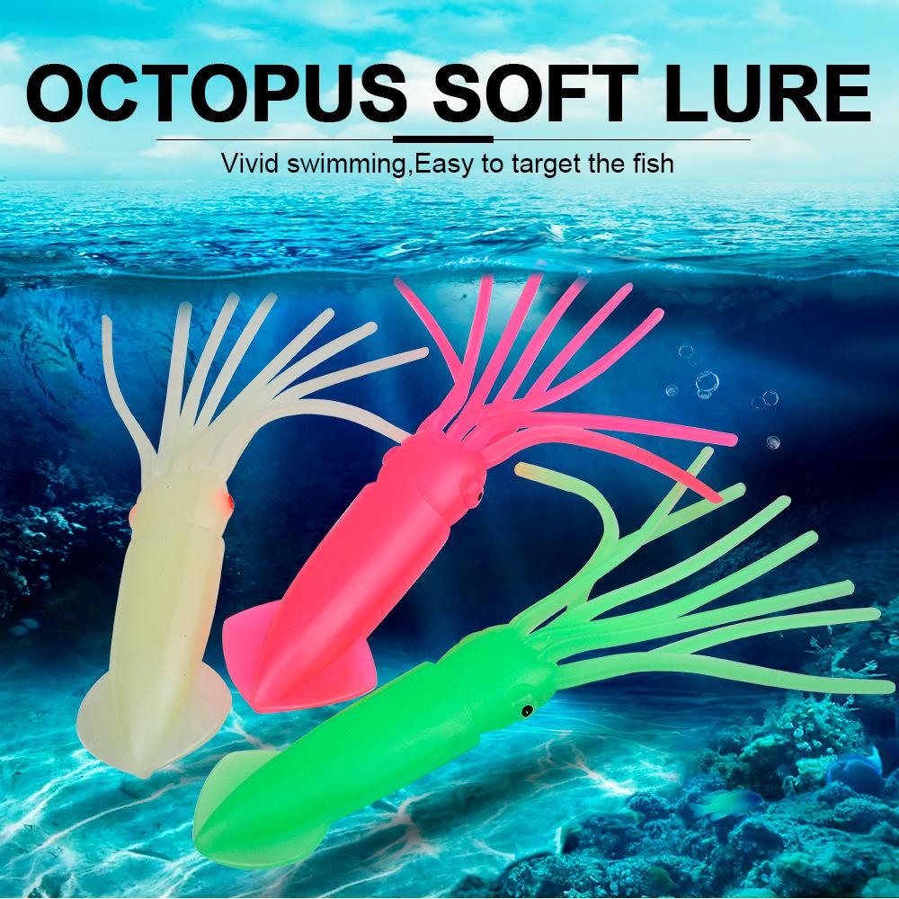 Deep Sea Octopus Fake Bait, Luminous Path Sub Bait, Squid Soft Bait, Sea Fishing Boat Fishing, Drag Fishing, Biomimetic Silicone Bait