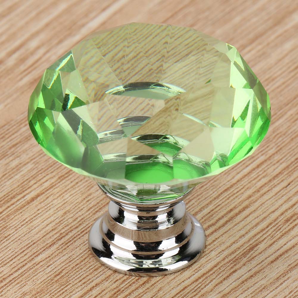 1PCS 30mm   Shape   Glass Pull Handle Cabinet Drawer Door Knob (Transparet)
