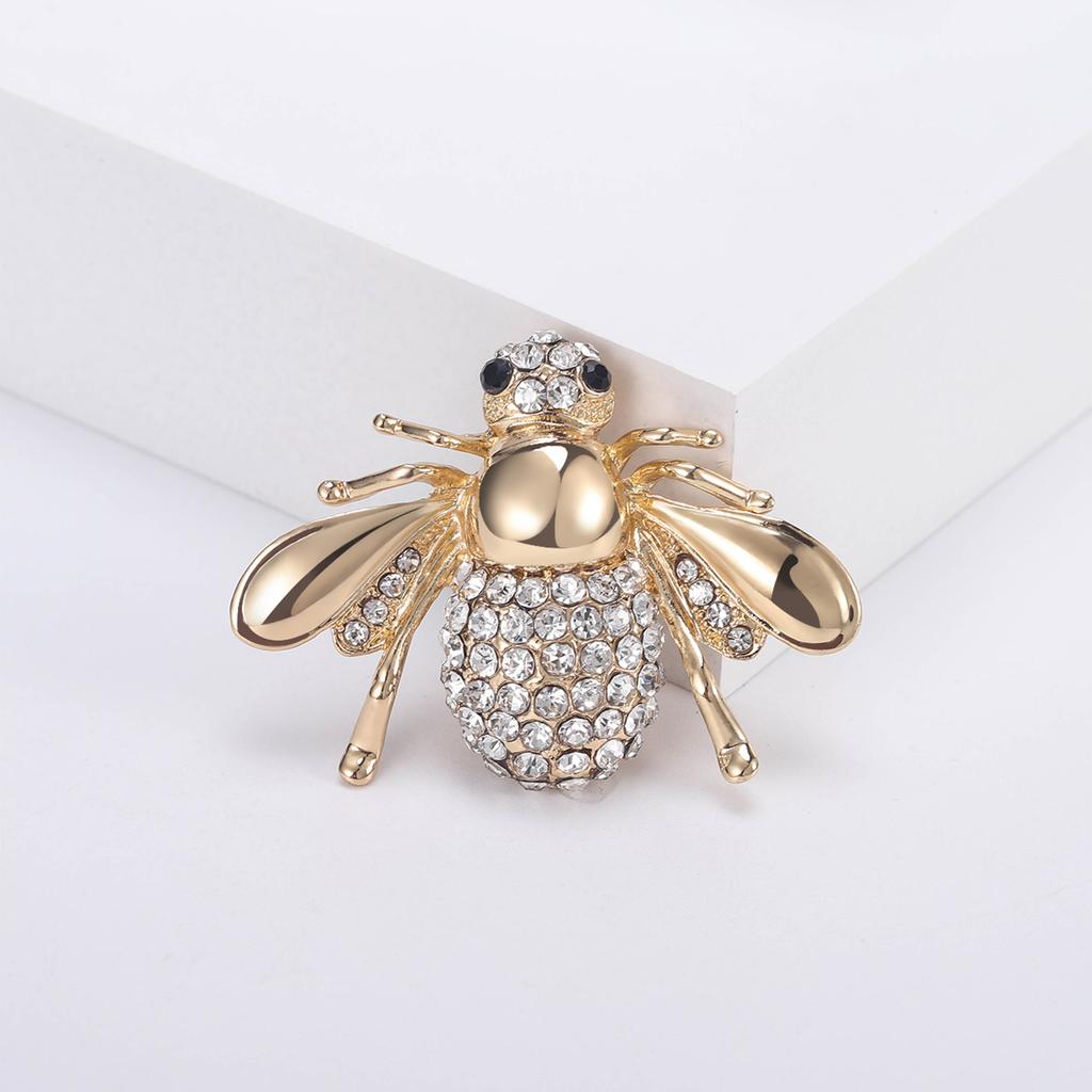Fashion Enamel Bee Brooches for Women Rhinestone Insect Pins Event Party Funny Gifts Backpack Decoration Clothes Accessories