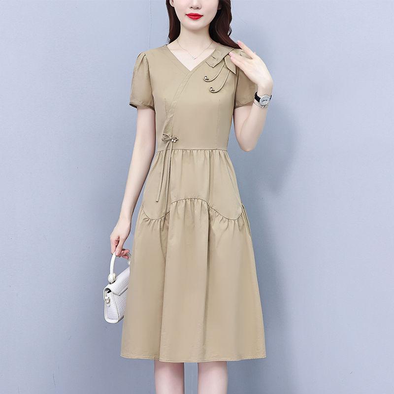 Elegantes und modisches Sommerkleid für Damen Schlanke Taille High-End-Design Midi-Länge Stilvoll Bauch kaschierend