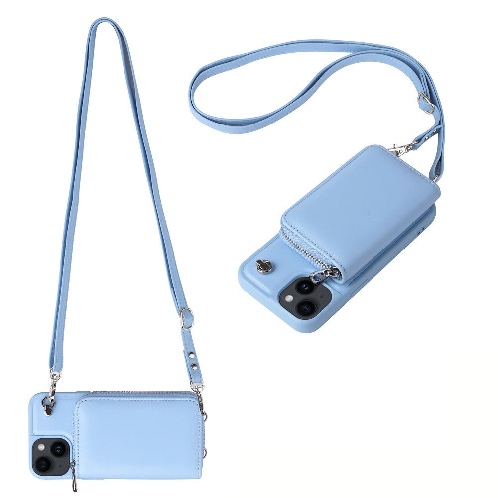 Crossbody Zipper Cards Solt Wallet Leather Book Case For iPhone 16 Pro Max 15 Plus 14 13 12 11 Long Lanyard Bag Detachable Cover