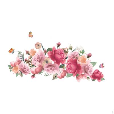 Peony Wall Decal Flower Sticker Easy To Peel Art Decor Murals for Bedroom Kitchen Office